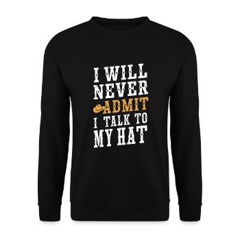 Cowboy living in the wild west with cowboy hat and - Unisex Sweatshirt - black - Front - Alina (178cm) & Michal (187cm)