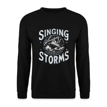 Sailors Sea Shanty Singing Ship Adventures - Unisex Pullover - Schwarz - Vorne - Alina (178cm) & Michal (187cm)