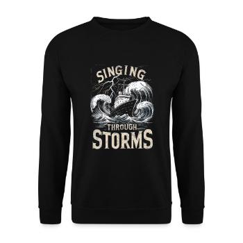 Sailors Sea Shanty Singing Ship Adventures - Unisex Sweatshirt - black - Front - Alina (178cm) & Michal (187cm)