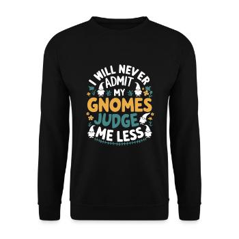 Nains de jardin Amateur de gnomes Drôle Gnome Jardinage - Sweat-shirt Unisexe - noir - Devant - Alina (178cm) & Michal (187cm)
