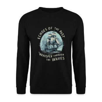 Sailors Sea Shanty Singing Ship Adventures - Unisex Sweatshirt - black - Front - Alina (178cm) & Michal (187cm)