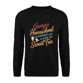 Georgia Homeschool Mom Life in Peach State - Unisex Sweatshirt - black - Front - Alina (178cm) & Michal (187cm)