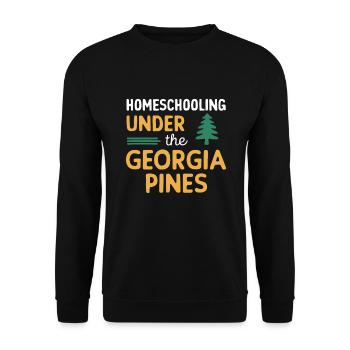 Georgia Homeschool Mom Life in Peach State - Unisex Sweatshirt - black - Front - Alina (178cm) & Michal (187cm)