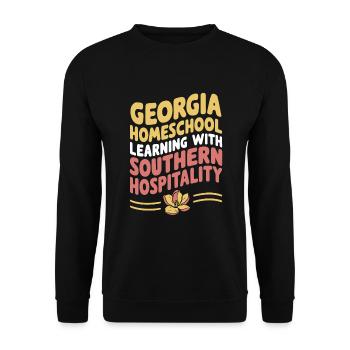 Georgia Homeschool Mom Life in Peach State - Unisex Sweatshirt - black - Front - Alina (178cm) & Michal (187cm)