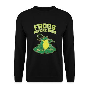 Amphibian frog hunter enthusiast, frog trapping - Unisex Sweatshirt - black - Front - Alina (178cm) & Michal (187cm)
