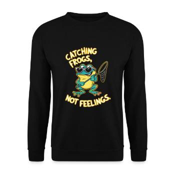 Amphibian frog hunter enthusiast, frog trapping - Unisex Sweatshirt - black - Front - Alina (178cm) & Michal (187cm)