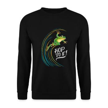 Chasseur de grenouilles amphibiens, piégeage de grenouilles - Sweat-shirt Unisexe - noir - Devant - Alina (178cm) & Michal (187cm)