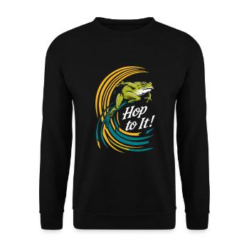 Amphibian frog hunter enthusiast, frog trapping - Unisex Sweatshirt - black - Front - Alina (178cm) & Michal (187cm)