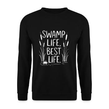 Chasseur de grenouilles amphibiens, piégeage de grenouilles - Sweat-shirt Unisexe - noir - Devant - Alina (178cm) & Michal (187cm)