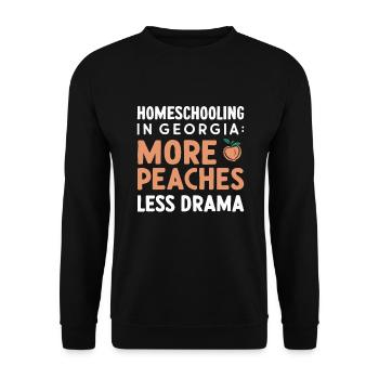 Georgia Homeschool Mom Life in Peach State - Unisex Sweatshirt - black - Front - Alina (178cm) & Michal (187cm)