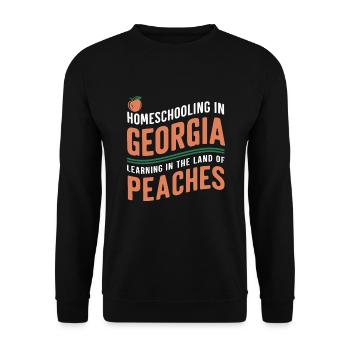 Georgia Homeschool Mom Life in Peach State - Unisex Sweatshirt - black - Front - Alina (178cm) & Michal (187cm)