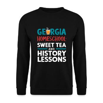 Georgia Homeschool Mom Life in Peach State - Unisex Sweatshirt - black - Front - Alina (178cm) & Michal (187cm)