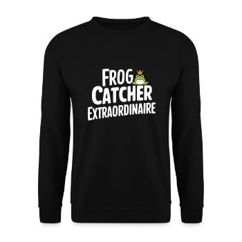 Amphibian frog hunter enthusiast, frog trapping - Unisex Sweatshirt - black - Front - Alina (178cm) & Michal (187cm)