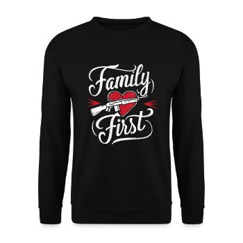 Mafia Lifestyle Crime mobster Gangster Style - Unisex Pullover - Schwarz - Vorne - Alina (178cm) & Michal (187cm)