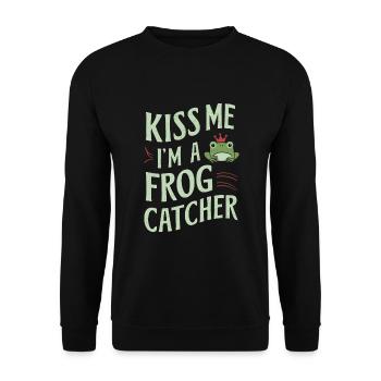 Chasseur de grenouilles amphibiens, piégeage de grenouilles - Sweat-shirt Unisexe - noir - Devant - Alina (178cm) & Michal (187cm)