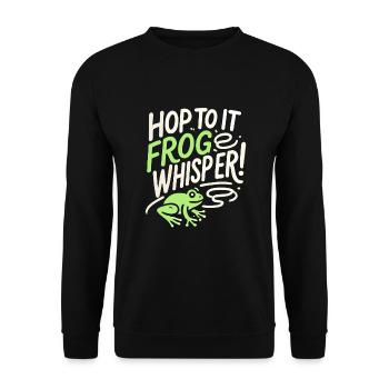 Amphibian frog hunter enthusiast, frog trapping - Unisex Sweatshirt - black - Front - Alina (178cm) & Michal (187cm)