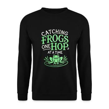 Chasseur de grenouilles amphibiens, piégeage de grenouilles - Sweat-shirt Unisexe - noir - Devant - Alina (178cm) & Michal (187cm)