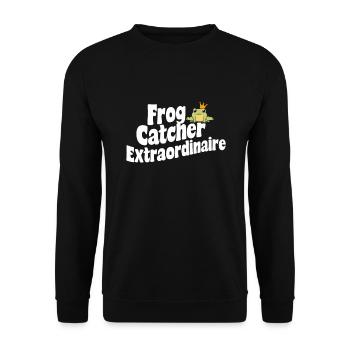 Amphibian frog hunter enthusiast, frog trapping - Unisex Sweatshirt - black - Front - Alina (178cm) & Michal (187cm)