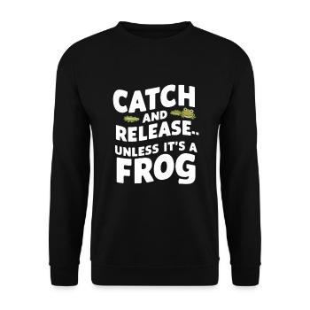 Chasseur de grenouilles amphibiens, piégeage de grenouilles - Sweat-shirt Unisexe - noir - Devant - Alina (178cm) & Michal (187cm)