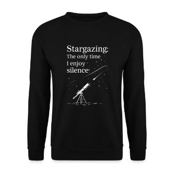 Stargazing And Meteor Shower Enthusiast - Unisex Pullover - Schwarz - Vorne - Alina (178cm) & Michal (187cm)
