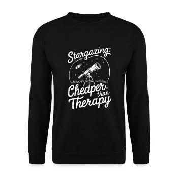 Stargazing And Meteor Shower Enthusiast - Unisex Pullover - Schwarz - Vorne - Alina (178cm) & Michal (187cm)