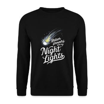 Stargazing And Meteor Shower Enthusiast - Unisex Pullover - Schwarz - Vorne - Alina (178cm) & Michal (187cm)