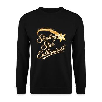 Stargazing And Meteor Shower Enthusiast - Unisex Pullover - Schwarz - Vorne - Alina (178cm) & Michal (187cm)