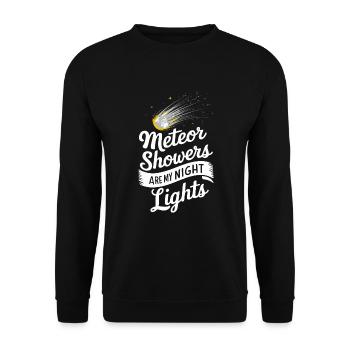Stargazing And Meteor Shower Enthusiast - Unisex Pullover - Schwarz - Vorne - Alina (178cm) & Michal (187cm)