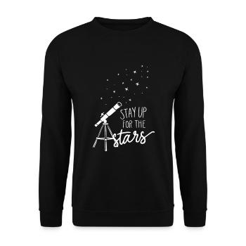 Stargazing And Meteor Shower Enthusiast - Unisex Pullover - Schwarz - Vorne - Alina (178cm) & Michal (187cm)