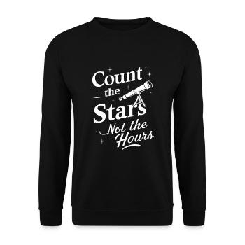 Stargazing And Meteor Shower Enthusiast - Unisex Pullover - Schwarz - Vorne - Alina (178cm) & Michal (187cm)