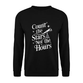 Stargazing And Meteor Shower Enthusiast - Unisex Pullover - Schwarz - Vorne - Alina (178cm) & Michal (187cm)