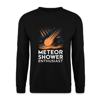 Stargazing And Meteor Shower Enthusiast - Unisex Pullover - Schwarz - Vorne - Alina (178cm) & Michal (187cm)