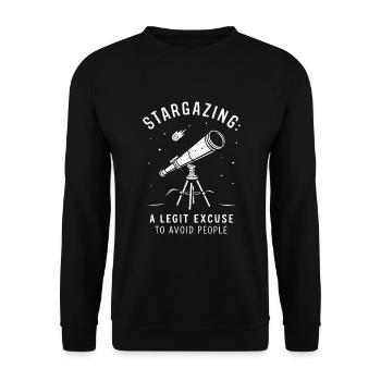 Stargazing And Meteor Shower Enthusiast - Unisex Pullover - Schwarz - Vorne - Alina (178cm) & Michal (187cm)