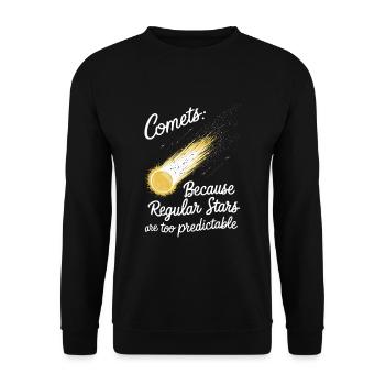 Stargazing And Meteor Shower Enthusiast - Unisex Pullover - Schwarz - Vorne - Alina (178cm) & Michal (187cm)