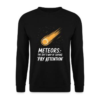 Stargazing And Meteor Shower Enthusiast - Unisex Pullover - Schwarz - Vorne - Alina (178cm) & Michal (187cm)