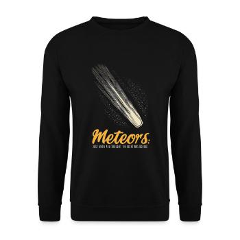 Stargazing And Meteor Shower Enthusiast - Unisex Pullover - Schwarz - Vorne - Alina (178cm) & Michal (187cm)