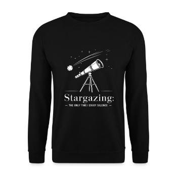 Stargazing And Meteor Shower Enthusiast - Unisex Pullover - Schwarz - Vorne - Alina (178cm) & Michal (187cm)