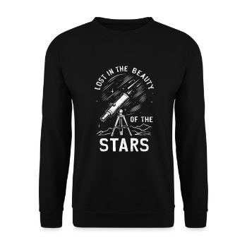 Stargazing And Meteor Shower Enthusiast - Unisex Pullover - Schwarz - Vorne - Alina (178cm) & Michal (187cm)