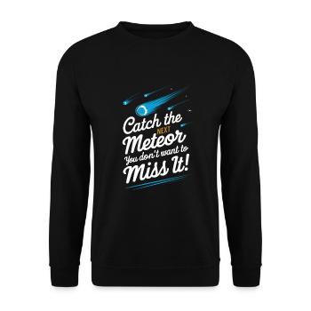 Stargazing And Meteor Shower Enthusiast - Unisex Sweatshirt - black - Front - Alina (178cm) & Michal (187cm)