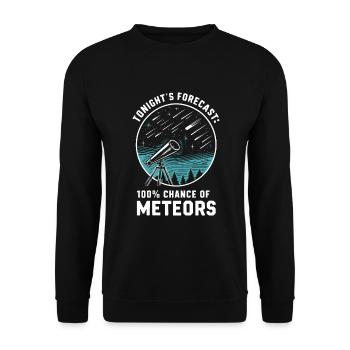 Stargazing And Meteor Shower Enthusiast - Unisex Pullover - Schwarz - Vorne - Alina (178cm) & Michal (187cm)