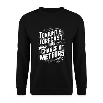 Stargazing And Meteor Shower Enthusiast - Unisex Pullover - Schwarz - Vorne - Alina (178cm) & Michal (187cm)