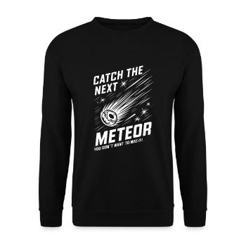 Stargazing And Meteor Shower Enthusiast - Unisex Pullover - Schwarz - Vorne - Alina (178cm) & Michal (187cm)