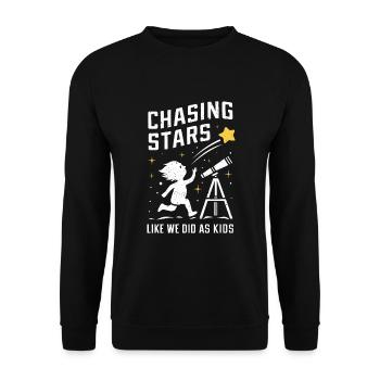 Stargazing And Meteor Shower Enthusiast - Unisex Sweatshirt - black - Front - Alina (178cm) & Michal (187cm)