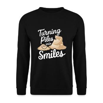 Sculpteurs de sable professionnels sur la plage du - Sweat-shirt Unisexe - noir - Devant - Alina (178cm) & Michal (187cm)