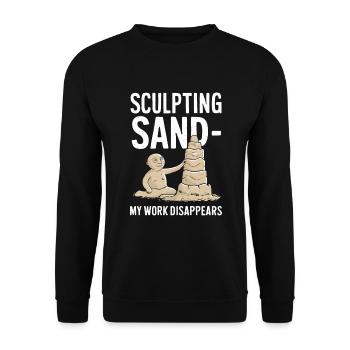 Sculpteurs de sable professionnels sur la plage du - Sweat-shirt Unisexe - noir - Devant - Alina (178cm) & Michal (187cm)