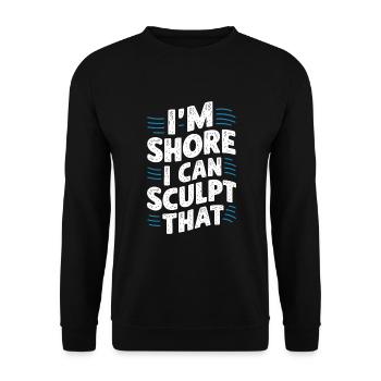 Sculpteurs de sable professionnels sur la plage du - Sweat-shirt Unisexe - noir - Devant - Alina (178cm) & Michal (187cm)