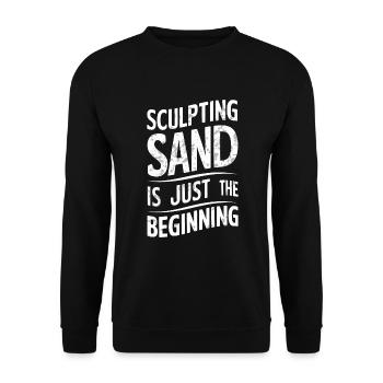 Sculpteurs de sable professionnels sur la plage du - Sweat-shirt Unisexe - noir - Devant - Alina (178cm) & Michal (187cm)