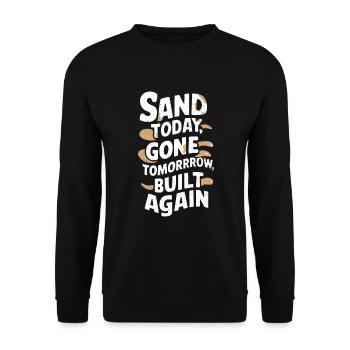 Sculpteurs de sable professionnels sur la plage du - Sweat-shirt Unisexe - noir - Devant - Alina (178cm) & Michal (187cm)
