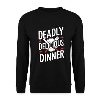 Murder Mystery Dinner Outfit, Party, Crime Scene - Unisex Sweatshirt - black - Front - Alina (178cm) & Michal (187cm)