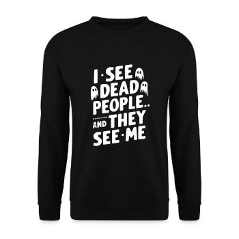 Ghost Bait Halloween Parapsychology Paranormal - Unisex Sweatshirt - black - Front - Alina (178cm) & Michal (187cm)